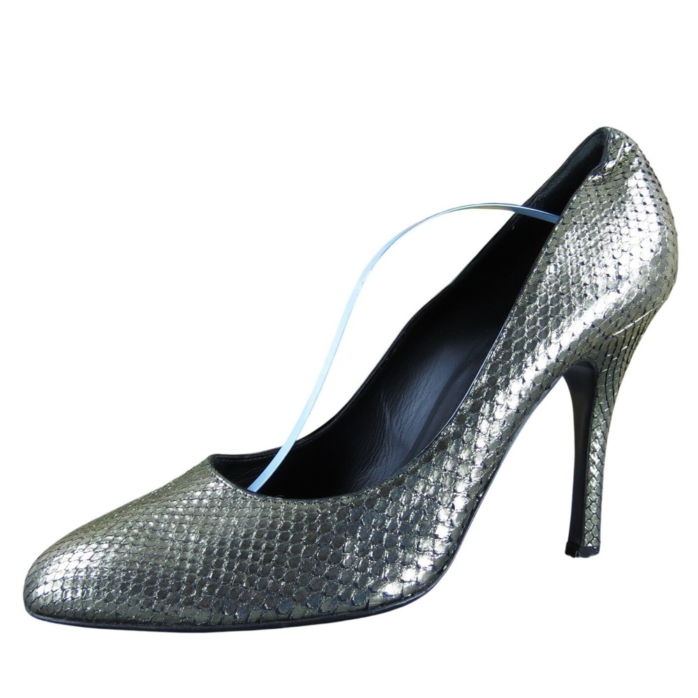 Bally Women Pancilia Italy Pump Pewter Leather Pump 9.5 Medium Gently Used 2025